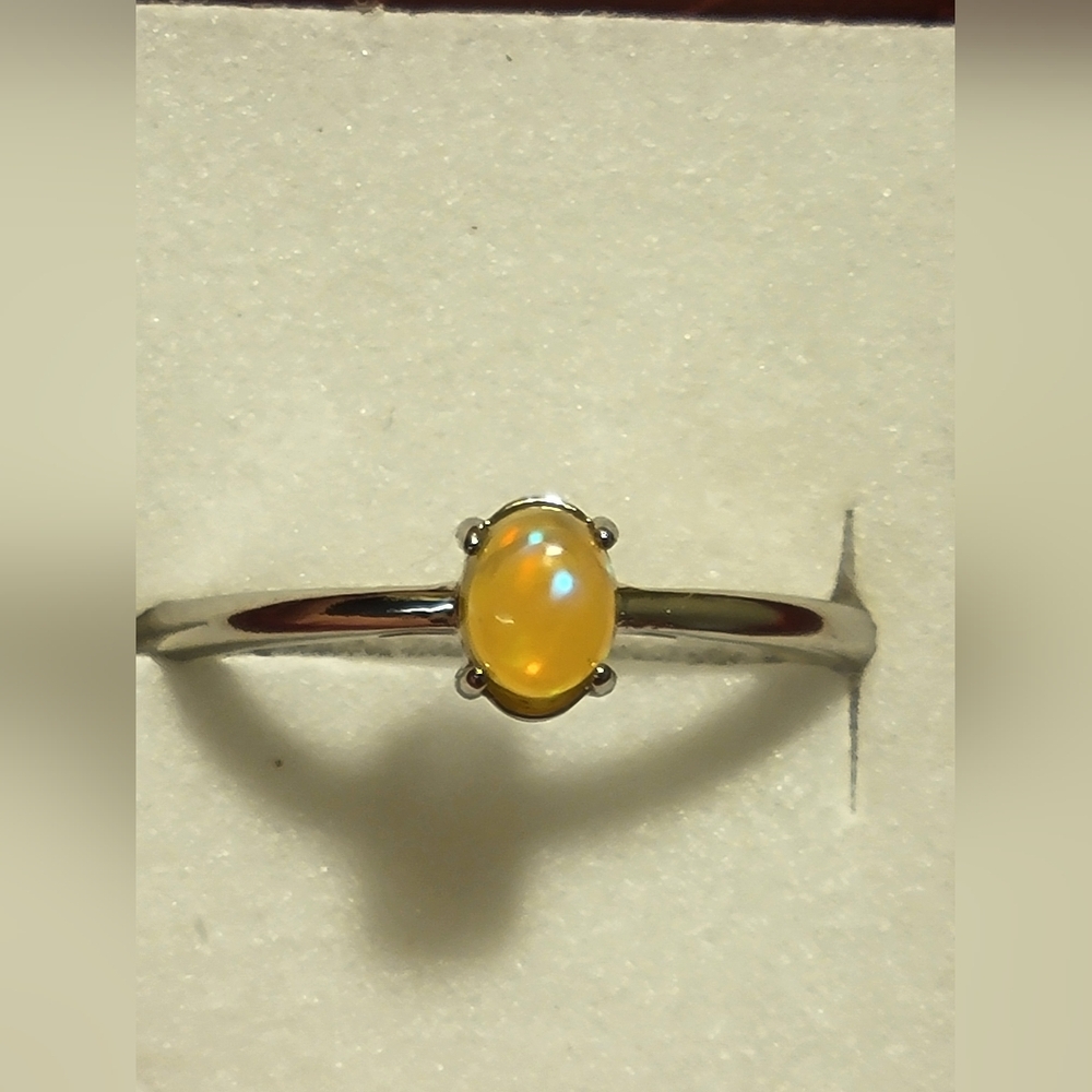 .925 Sterling Silver Welo Mine Fire Opal Cabachon Ring 6-9 - Picture 4 of 8